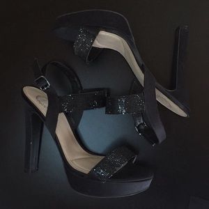Sparkly black formal heels